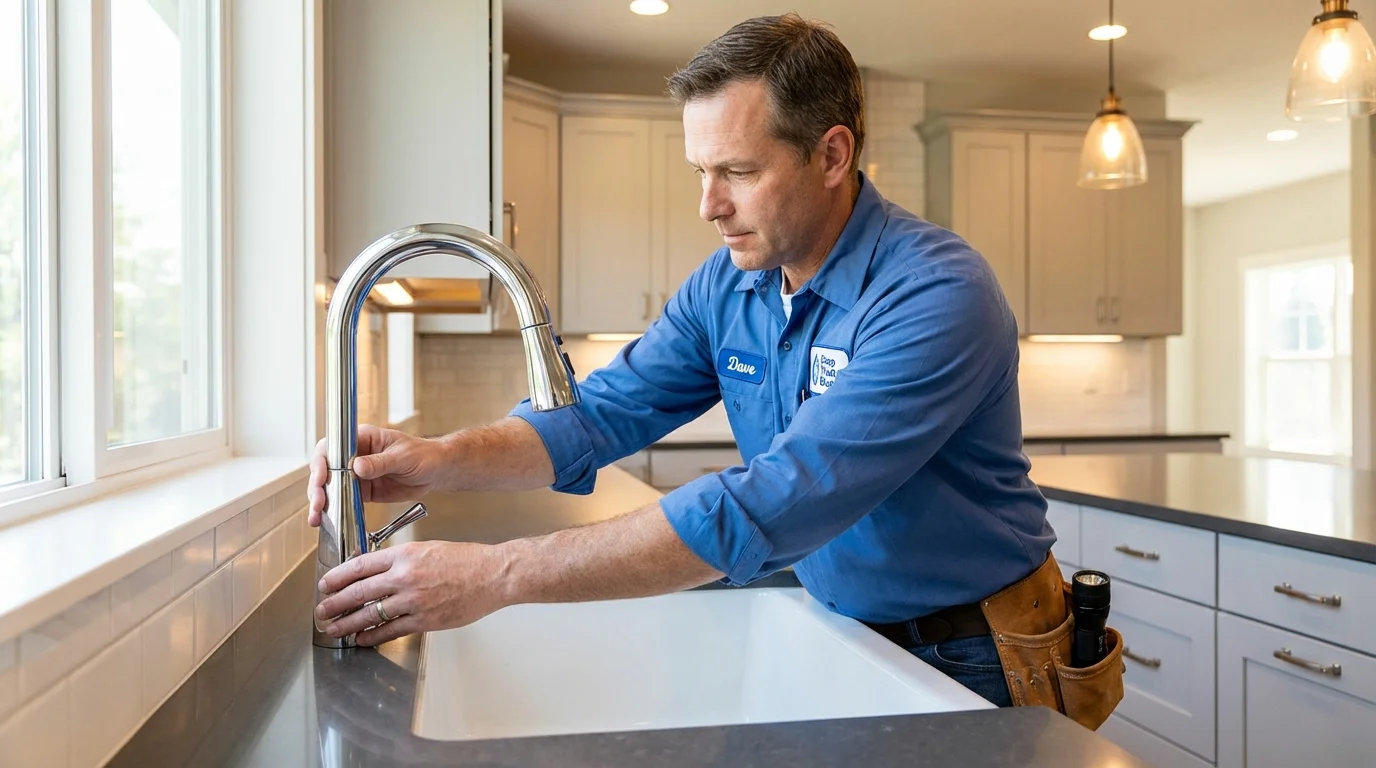 Kitchen faucet installation by Johns Plumbing LLC in Hampton